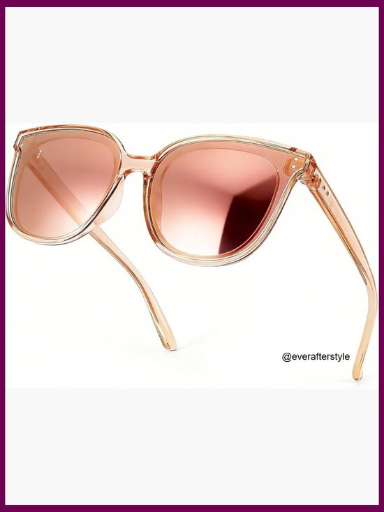 Polarized Mirrored Sunglasses with UV Protection, Oversized Cat Eye Frame main image 6